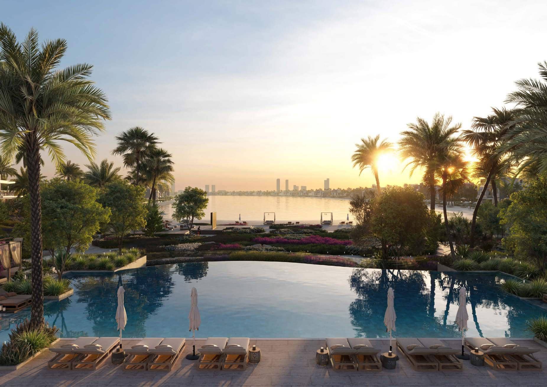 Infinity pool overlooking beach