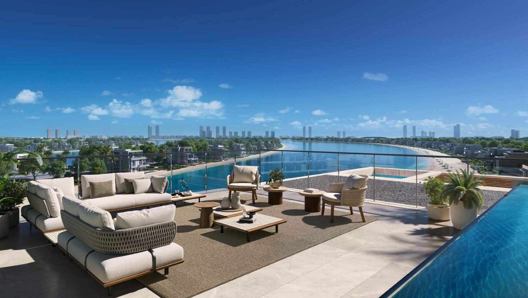 Private terrace with beach view